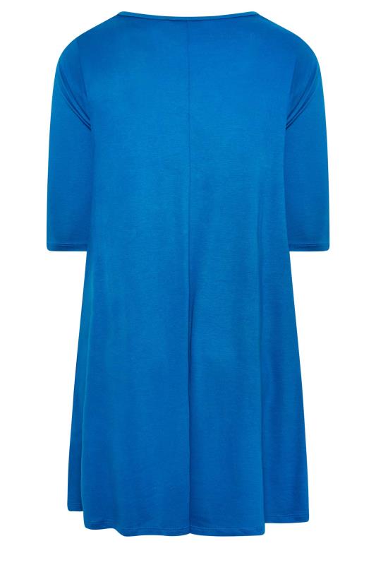 YOURS Plus Size Cobalt Blue Drape Pocket Dress | Yours Clothing 7