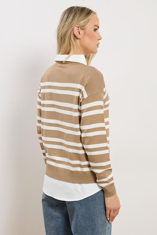 LTS Tall Women's Natural Brown Stripe 2-In-1 Jumper | Long Tall Sally  2