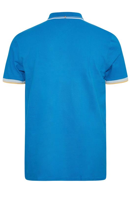 BEN SHERMAN Big & Tall Blue Tipped Polo Shirt 4