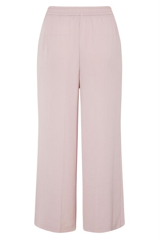 Plus Size Pink Lightweight Twill Wide Leg Trousers | Yours Clothing 6