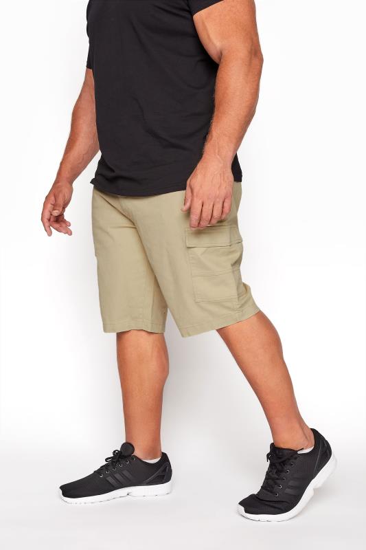 Men's  BadRhino Big & Tall Stone Brown Stretch Cargo Shorts
