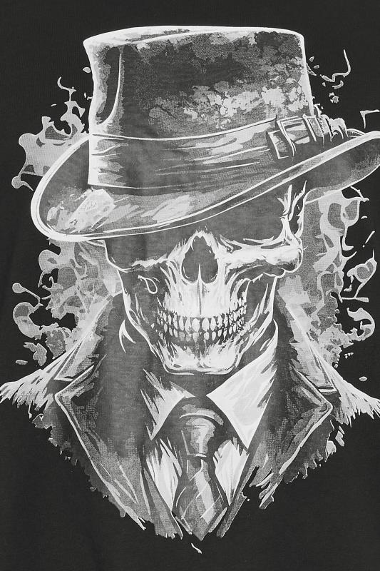KAM Big & Tall Black 'Gentleman' Skull Print T-Shirt | BadRhino 4