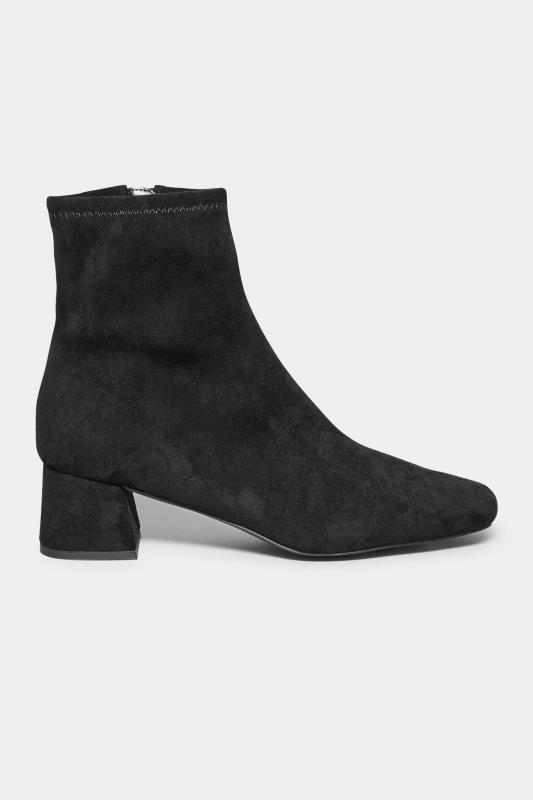 LTS Black Suede Block Heel Boots In Standard Fit | Long Tall Sally 3