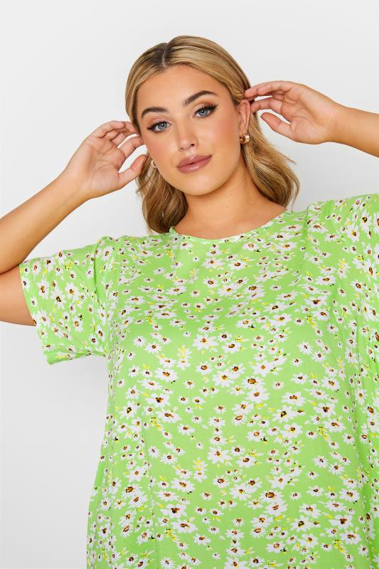 LIMITED COLLECTION Curve Lime Green Daisy Swing Top_D.jpg
