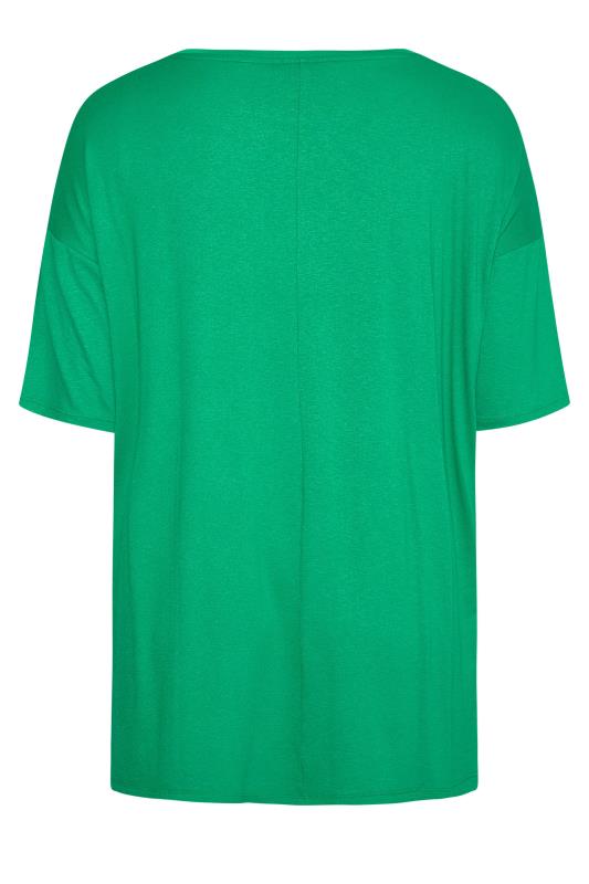 Plus Size Oversized Apple Green T-shirt | Yours Clothing 7