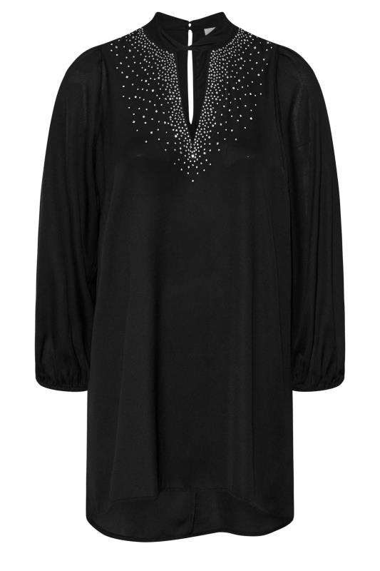 YOURS LONDON Curve Black Diamante Long Sleeve Tunic Top | Yours Clothing 6