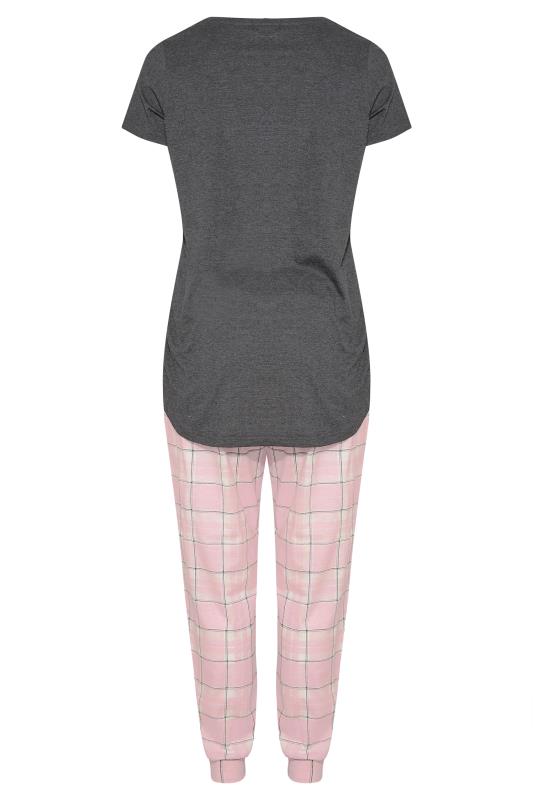 DISNEY Grey Eeyore 'Shhh I'm Dreaming' Check Print Pyjama Set_BK.jpg