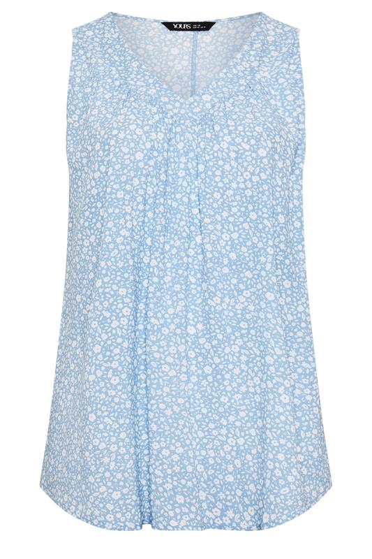 YOURS Plus Size Blue Ditsy Floral Cami Vest Top | Yours Clothing 5