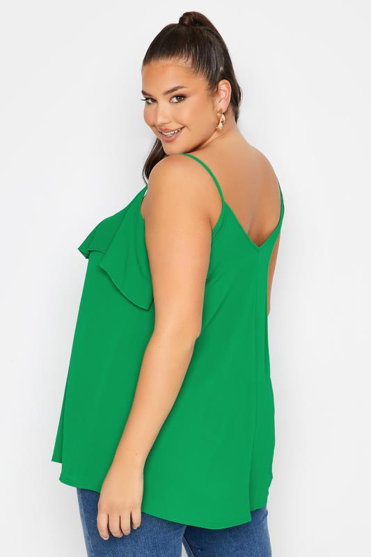 LIMITED COLLECTION Curve Apple Green Frill Cami Top 3
