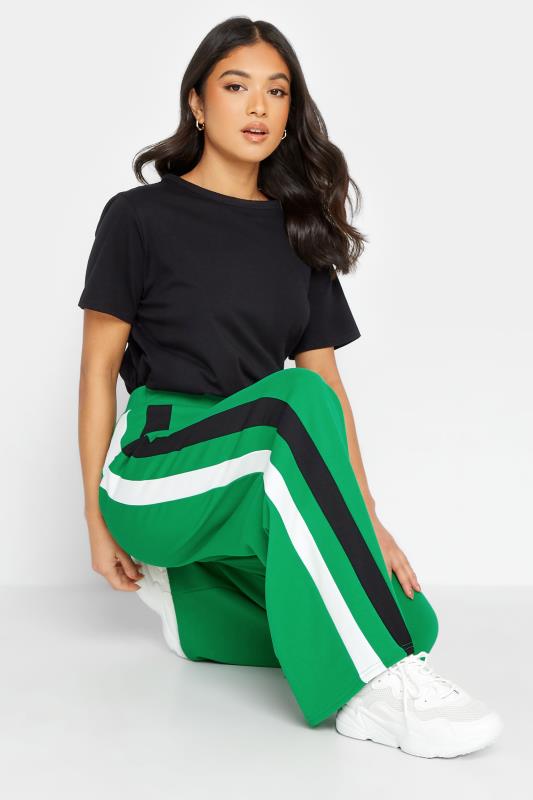 PixieGirl Green Side Stripe Wide Leg Trousers | PixieGirl 2