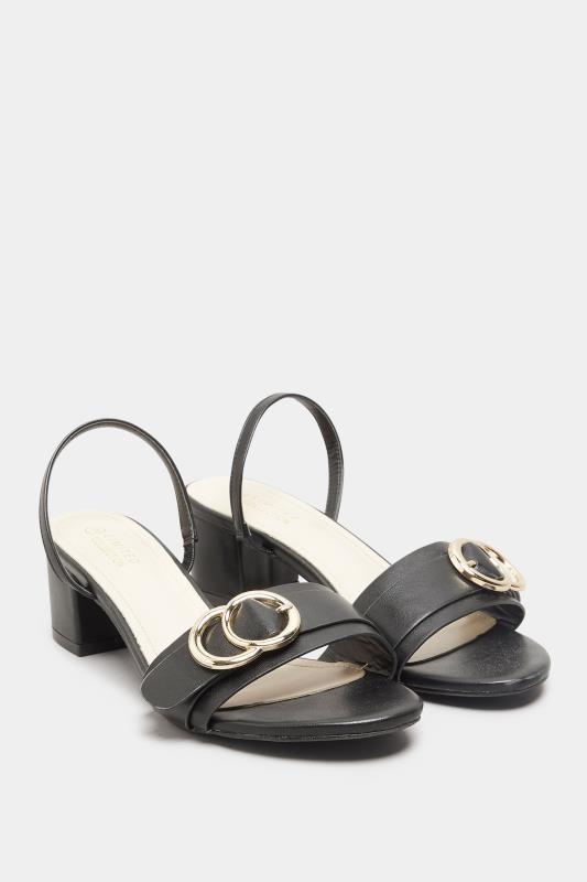 LIMITED COLLECTION Black Buckle Block Heeled Sandal In Wide E Fit & Extra Wide EEE Fit 2
