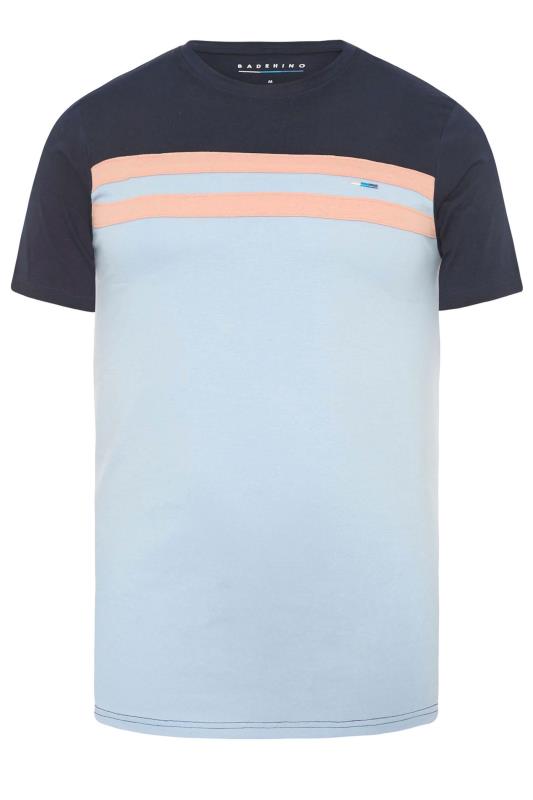 BadRhino Navy Blue Cut & Sew Stripe T-Shirt | BadRhino 2