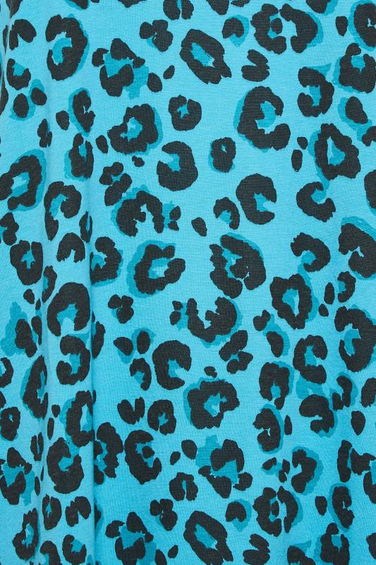 YOURS Plus Size Blue Leopard Print Bar Back Vest Top | Yours Clothing 5