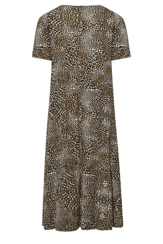 LIMITED COLLECTION Plus Size Brown Animal Print Pleat Front Maxi Dress | Yours Clothing  7