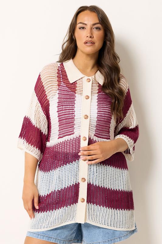  YOURS camisa de crochet blanco marfil