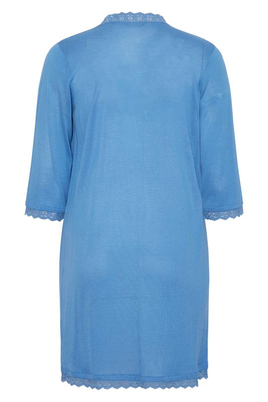 Plus Size Blue Lace Trim Cardigan | Yours Clothing  7