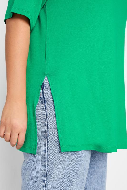 Plus Size Oversized Apple Green T-shirt | Yours Clothing 4