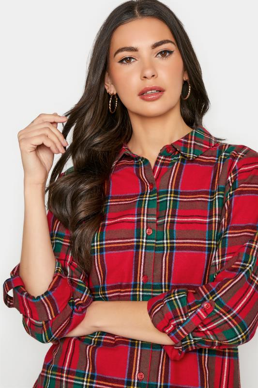 LTS Tall Red Check Brushed Shirt 4