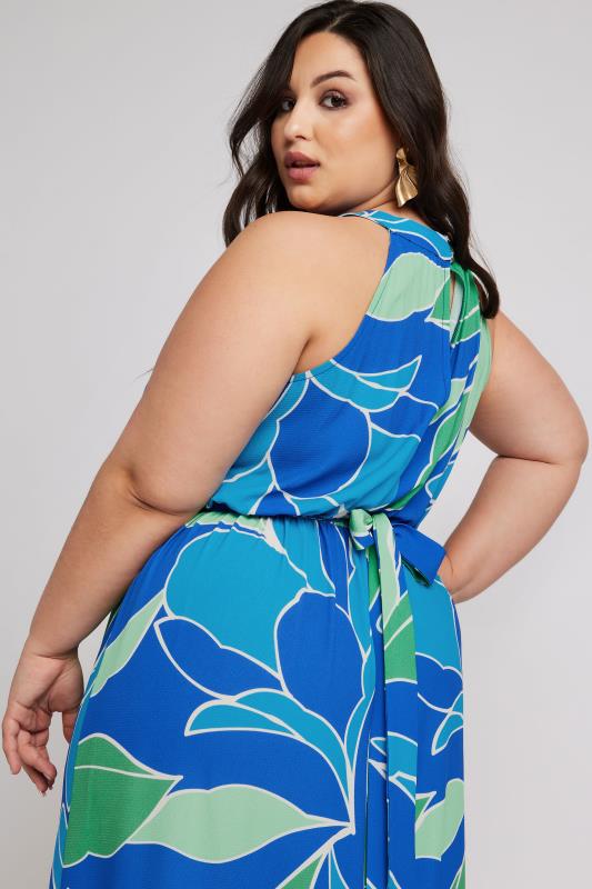 YOURS LONDON Plus Size Blue Abstract Print Maxi Dress | Yours Clothing 4