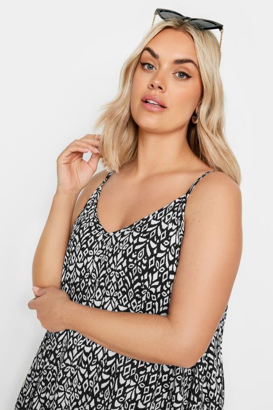 YOURS Plus Size Black Ikat Print Cami | Yours Clothing 5