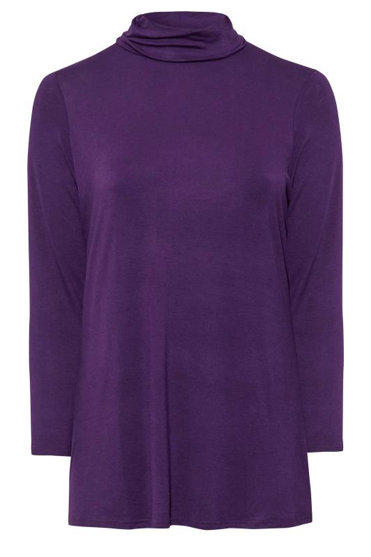 LIMITED COLLECTION Plus Size Dark Purple Turtle Neck Top | Yours Clothing 7