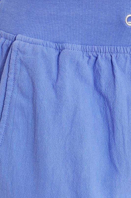 Plus Size Blue Cool Cotton Cropped Joggers | Yours Clothing 4