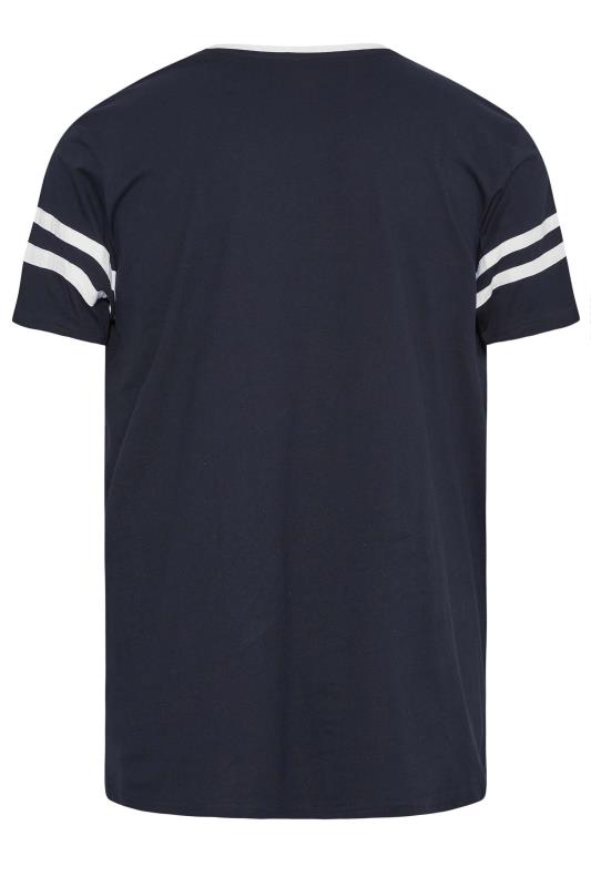 BadRhino Navy Blue Baseball Stripe T-Shirt | BadRhino 4