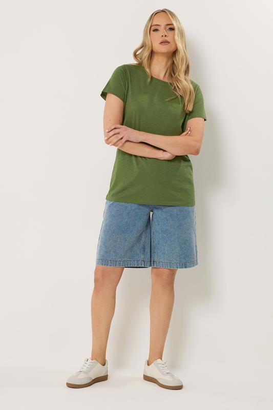 LTS Tall 2 PACK Women's Olive Green & Pink Marl Cotton T-Shirt | Long Tall Sally 2