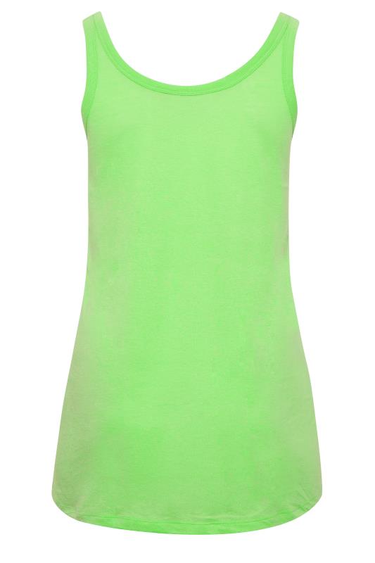 YOURS Plus Size Bright Green Basic Vest Top | Yours Clothing  6