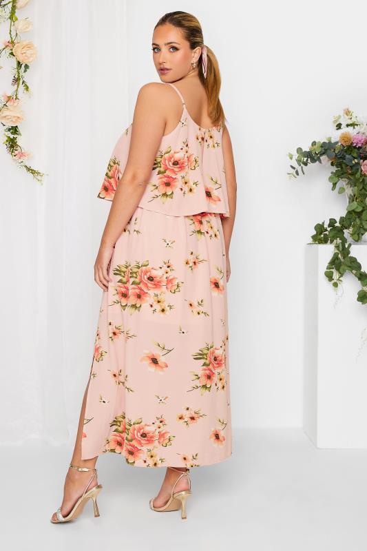 YOURS LONDON Curve Light Pink Floral Overlay Maxi Dress | Yours Clothing 3