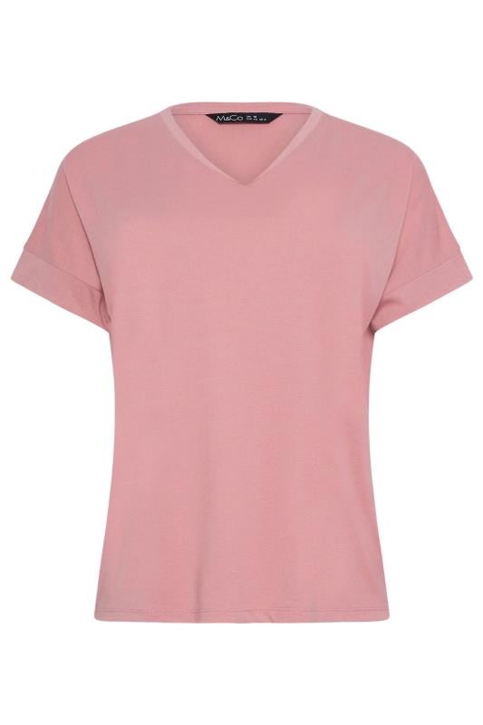 M&Co 2 PACK Pink & White Cotton V-Neck T-Shirts | M&Co 9