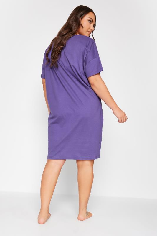 DISNEY Plus Size Purple Minnie Mouse Heart Sleep Tee Nightdress | Yours Clothing 3