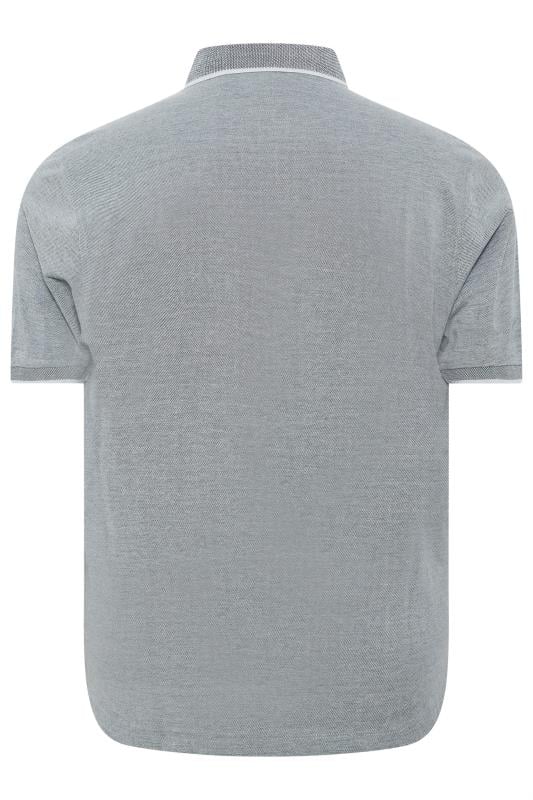 BLEND Big & Tall Light Grey Logo Polo Shirt | BadRhino 4