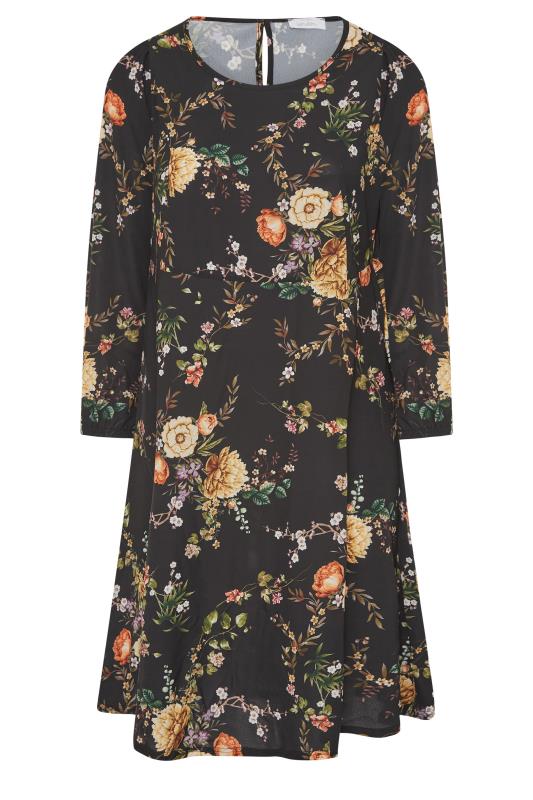 Plus Size YOURS LONDON Black Blossom Midi Dress | Yours Clothing 6