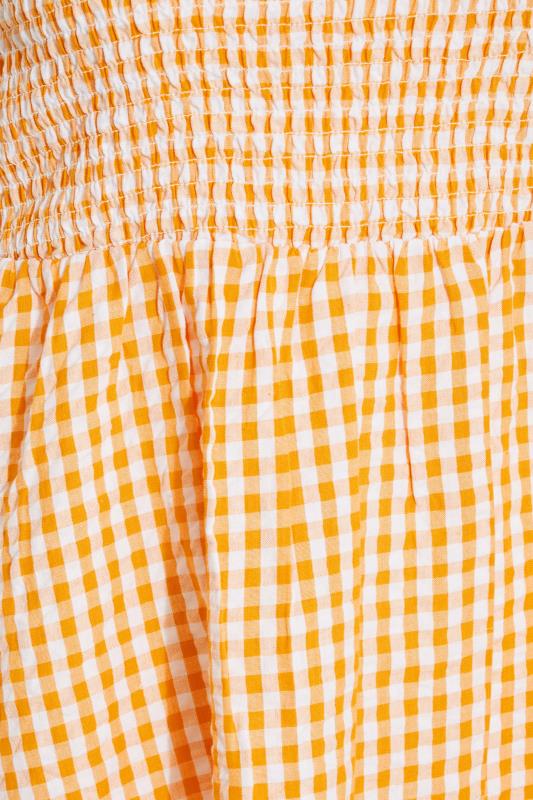 LIMITED COLLECTION Curve Yellow Gingham Frill Top 6