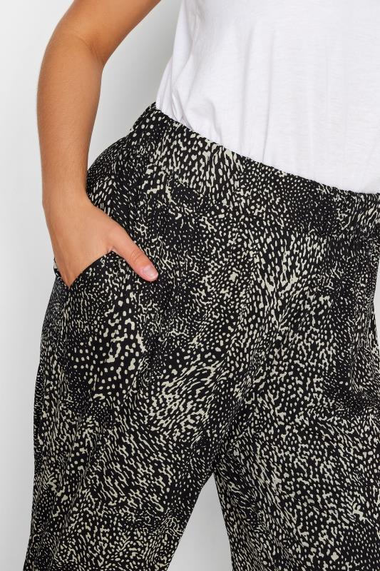 YOURS Plus Size Black Mixed Animal Print Cropped Harem Joggers | Yours Clothing 3