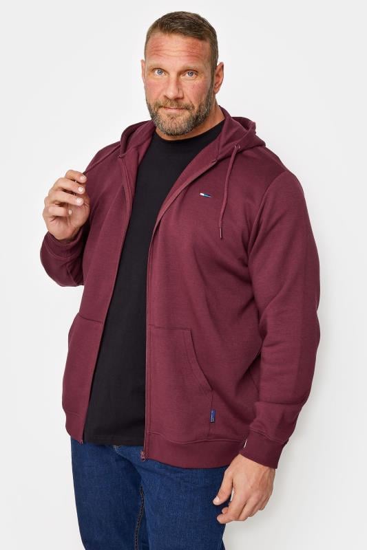 BadRhino Burgundy Red Zip Through Hoodie | BadRhino 4