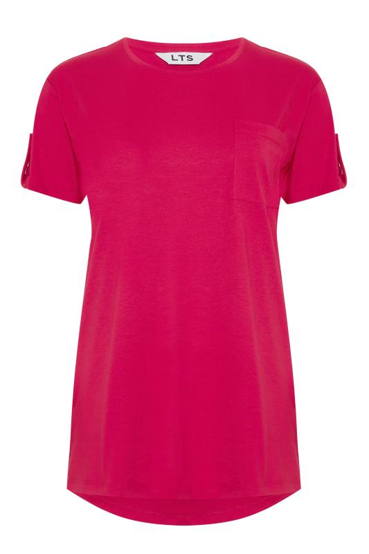 Tall Women's LTS Hot Pink Short Sleeve Pocket T-Shirt | Long Tall Sally 6