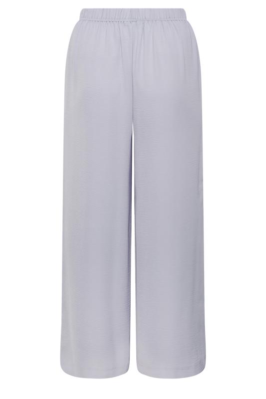 YOURS Plus Size Lilac Purple Washed Twill Wide Leg Trousers | Yours Clothing 5
