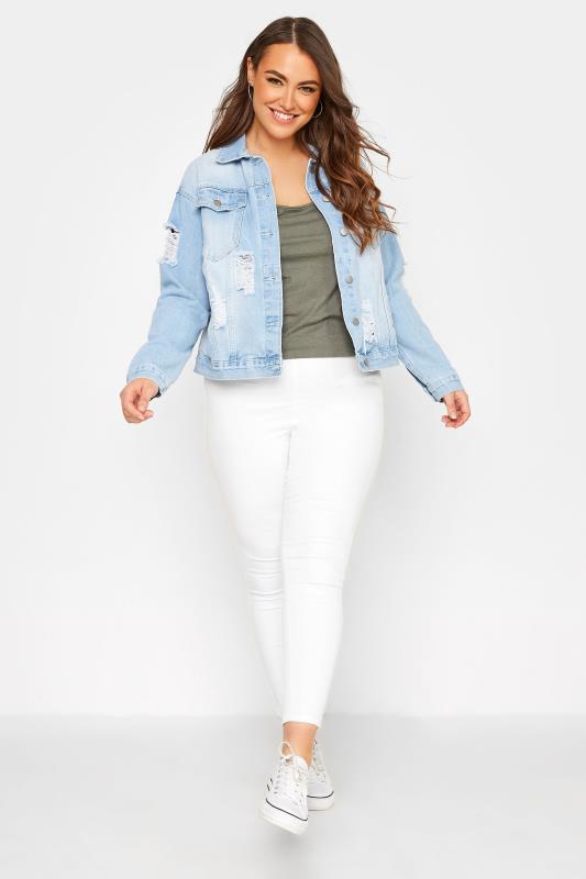 Plus Size White Pull On JENNY Jeggings | Yours Clothing  2