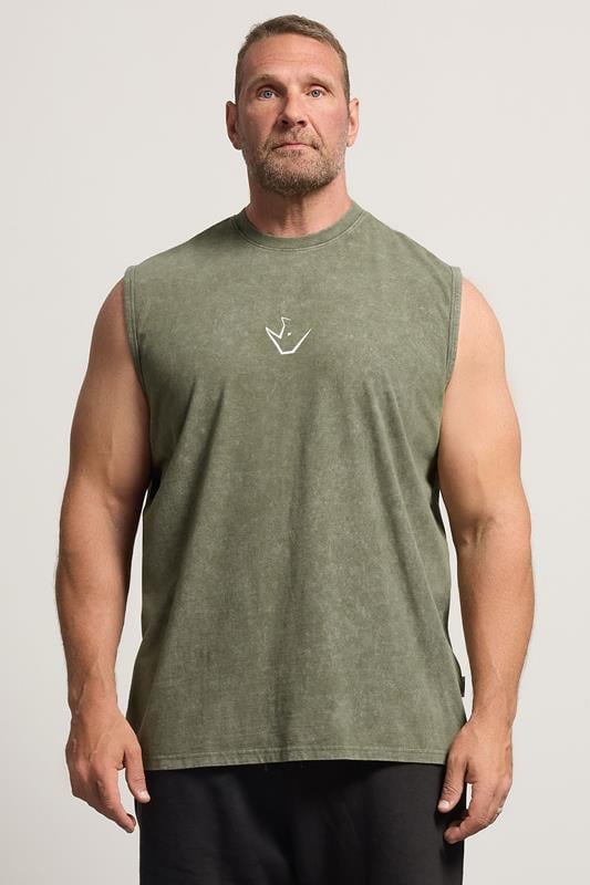 IronRhino Big & Tall Olive Green Old English Vest | BadRhino 1