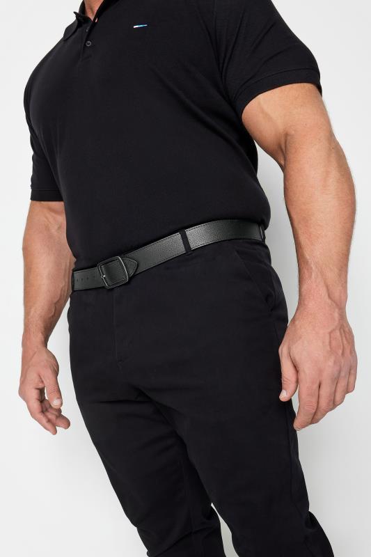  Grande Taille BadRhino Black Plain Leather Belt