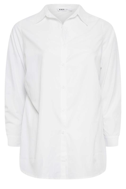 YOURS Plus Size White Long Sleeve Ruched Shirt | Yours Clothing 6