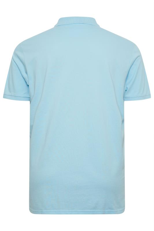 U.S. POLO ASSN. Big & Tall Blue Pique Polo Shirt | BadRhino 4
