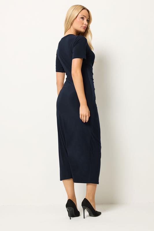 M&Co Navy Blue Twist Front Maxi Dress | M&Co 2