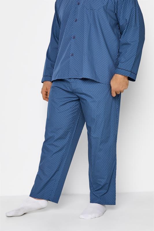 KAM Navy Blue Dobby Print Pyjama Set | BadRhino 3