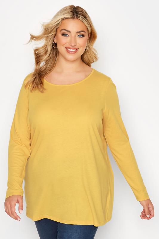 Curve Yellow Long Sleeve T-Shirt 1
