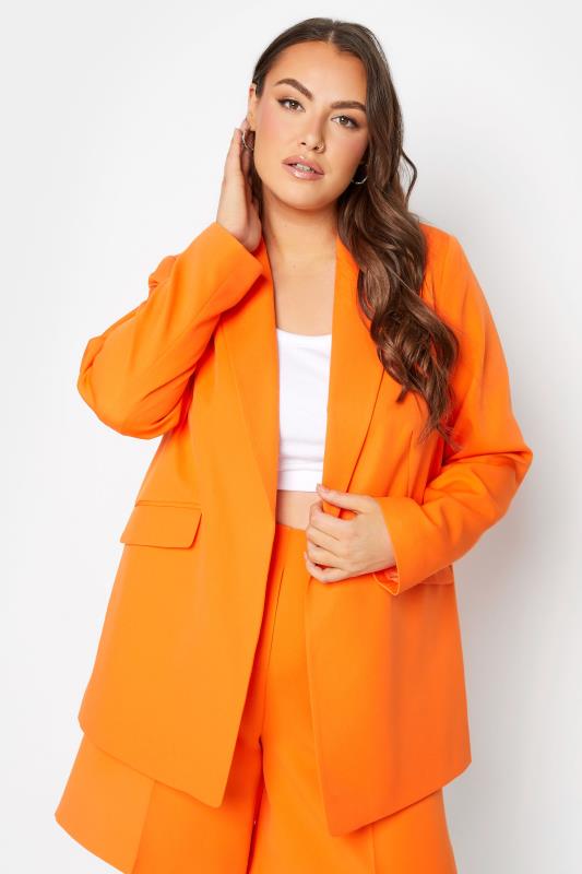 Plus Size  YOURS Curve Orange Tailored Blazer