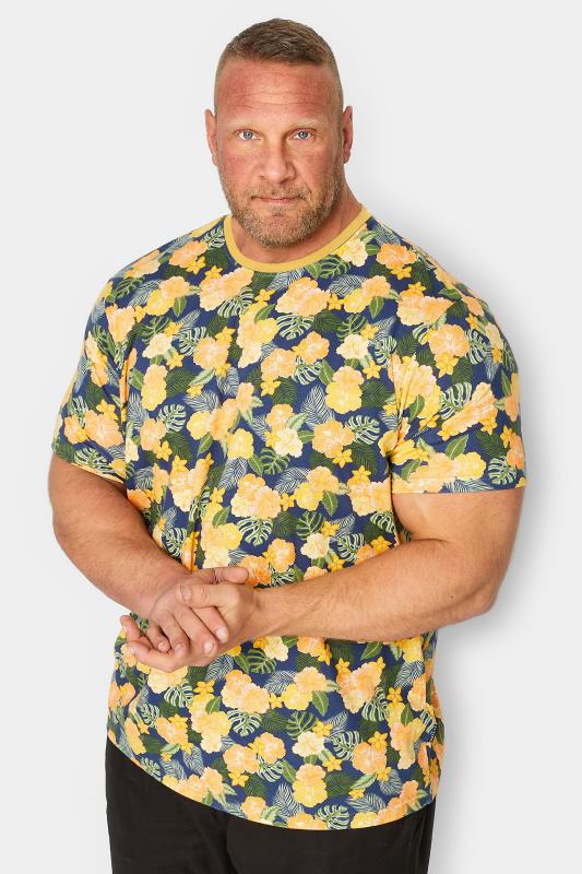 BadRhino Big & Tall Yellow Hawaiian T-shirt | BadRhino 1