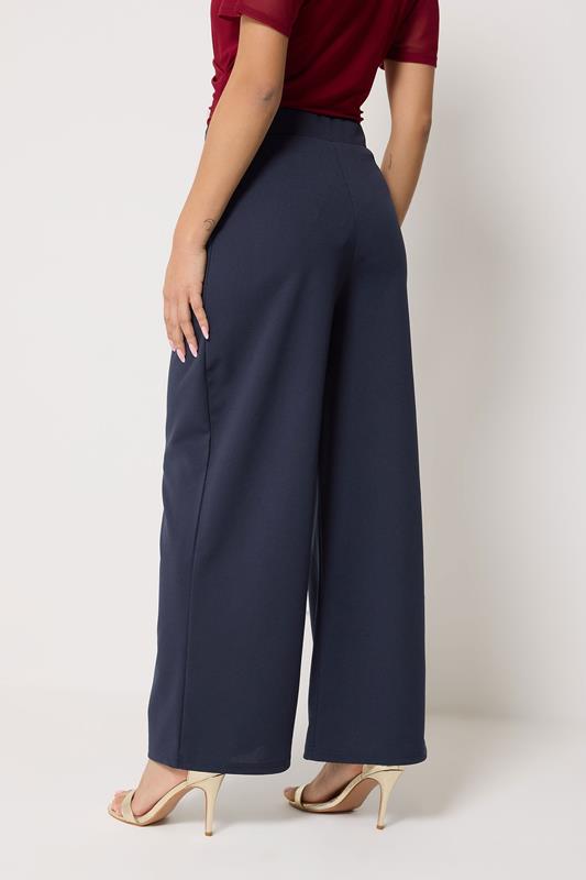 M&Co Petite Navy Blue Military Button Trousers | M&Co 4